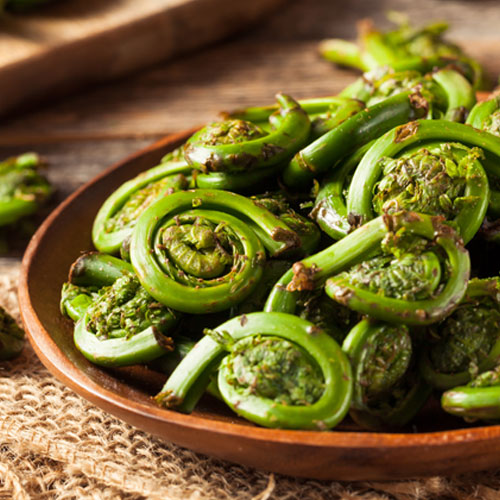 MyNSLC Sautéed Fiddleheads pair with a New Brunswick Anniversary Ale