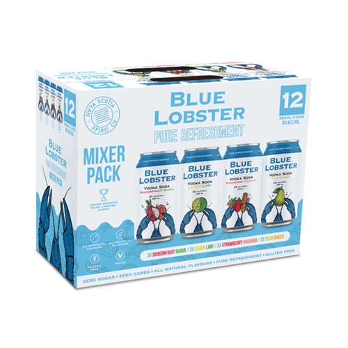 Blue Lobster Vodka Soda Pure Refreshment Mixer 12x355ml Cans