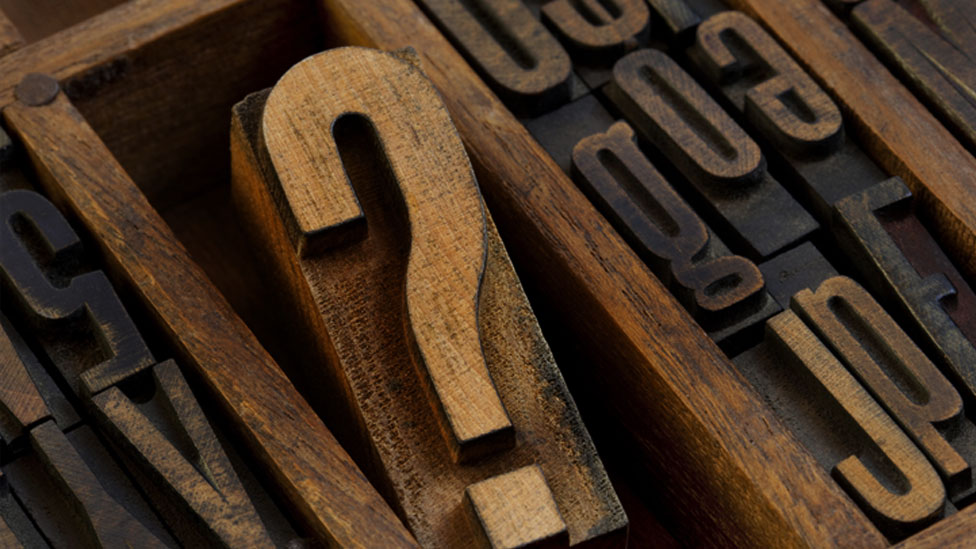 Wooden question mark. 