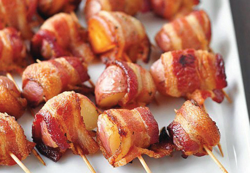 Bacon wrapped potato bites