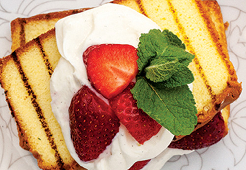 Grilled strawberry shortcake with whipped ricotta