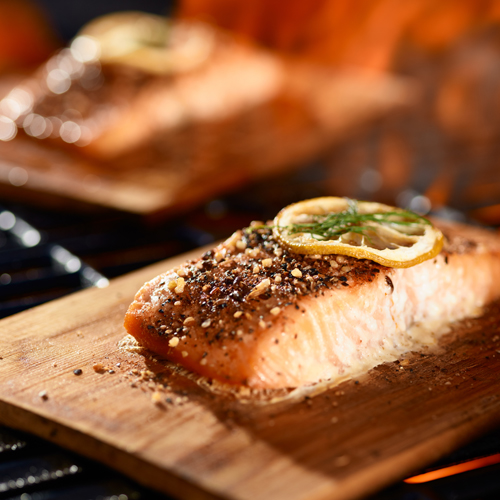 MyNSLC Maple Mustard Glazed Cedar Plank Salmon ingredients and directions
