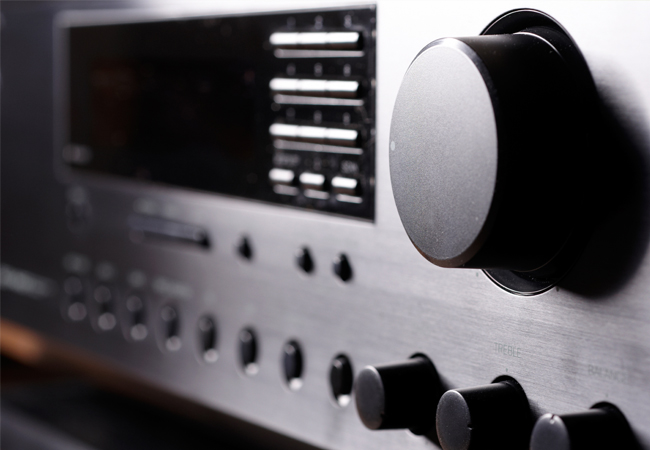 Closeup of stereo knobs