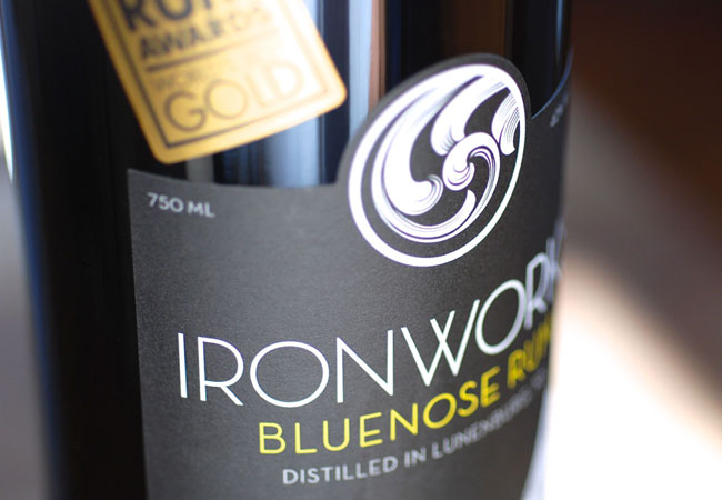 Close up of Ironworks bottle