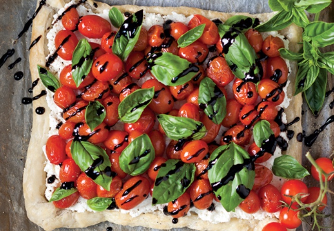 Cherry Tomato and Ricotta Tart