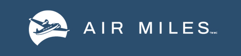 Airmiles logo on a blue background