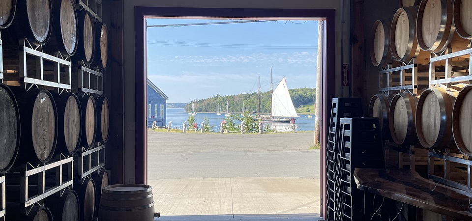 View outside of ironworks barrel room