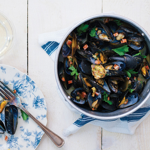 Grilled Mussels with Chorizo Butter