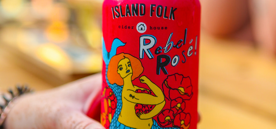 Can of Island Folk's Rebel Rose.