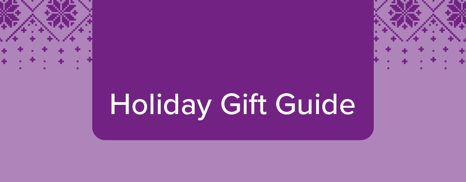 A purple banner with the words 