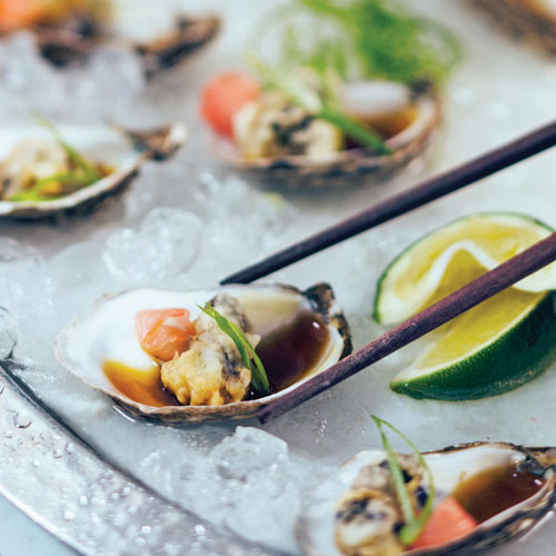 Tempura Oysters with Ponzu and Pickled Ginger